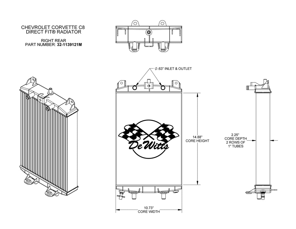 C8 Corvette Direct Fit® Radiator – DeWitts™ Direct Fit® Aluminum Radiators