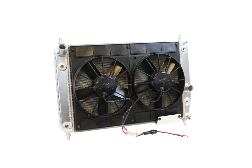 C6 Radiator C6 Corvette Radiator with Dual 11 Brushed Fan Kit – DeWitts™ Direct Fit ...