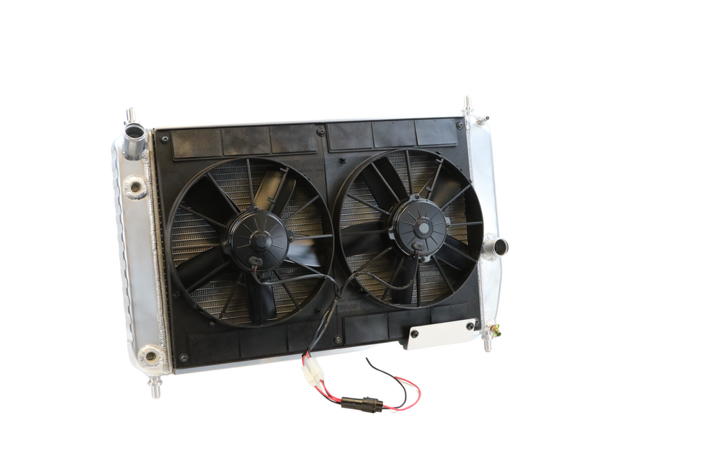 C6 Radiator C6 Corvette Radiator with Dual 11 Brushed Fan Kit – DeWitts™ Direct Fit ...