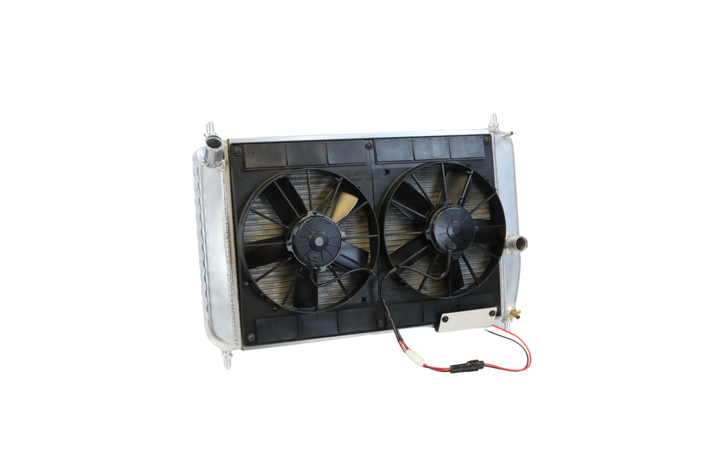 C6 Corvette Radiator with Dual 11" Brushed Fan Kit