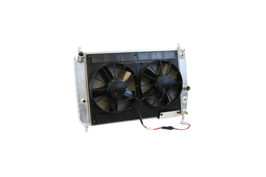 C6 Radiator C6 Corvette Radiator with Dual 11 Brushed Fan Kit – DeWitts™ Direct Fit ...