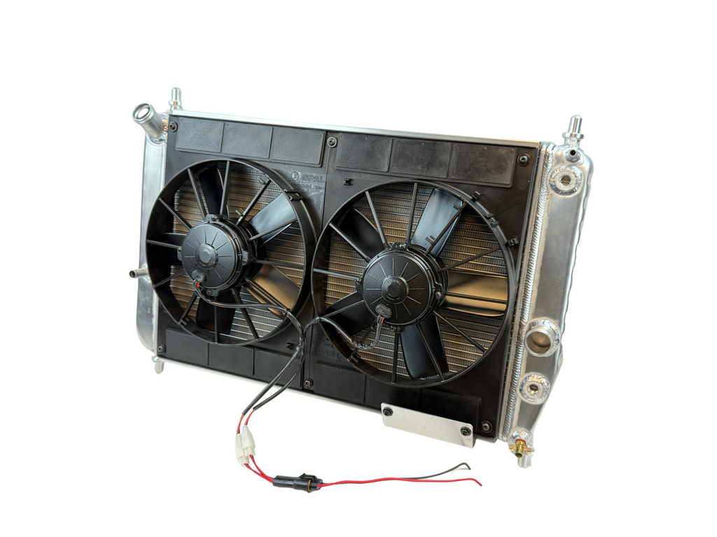 C6 Corvette Radiator with Dual 11" Brushed Fan Kit