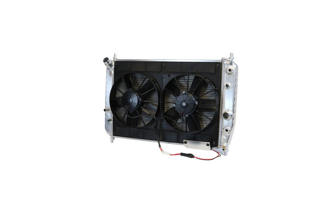 C6 Radiator C6 Corvette Radiator with Dual 11 Brushed Fan Kit – DeWitts™ Direct Fit ...