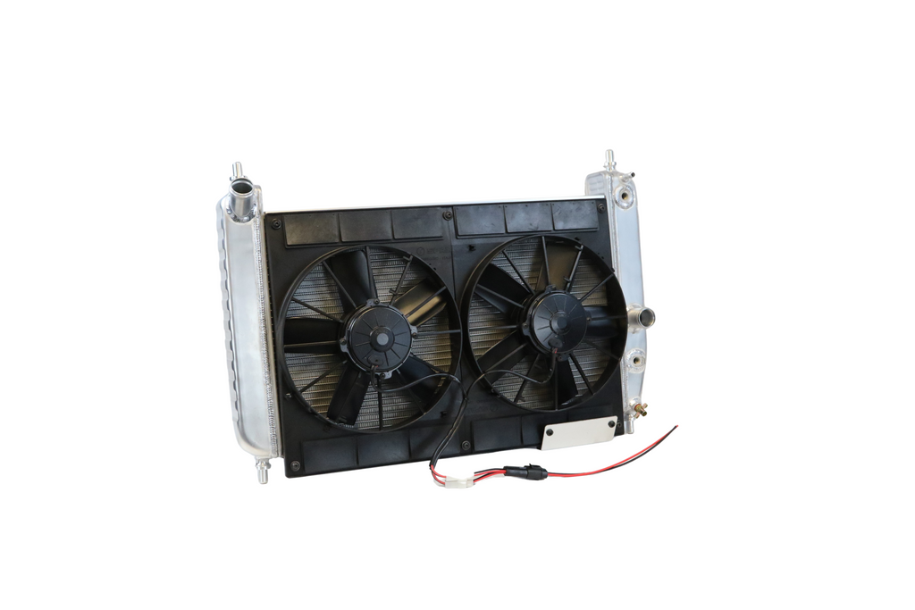 C6 Corvette Radiator with Dual 11" Brushed Fan Kit