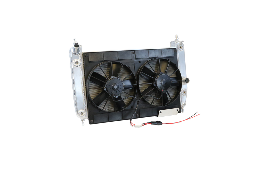 C6 Radiator C6 Corvette Radiator with Dual 11 Brushed Fan Kit – DeWitts™ Direct Fit ...