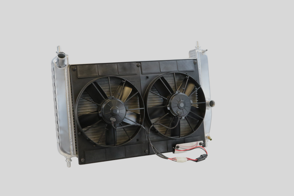 C6 Radiator C6 Corvette Radiator with Dual 11 Brushed Fan Kit – DeWitts™ Direct Fit ...