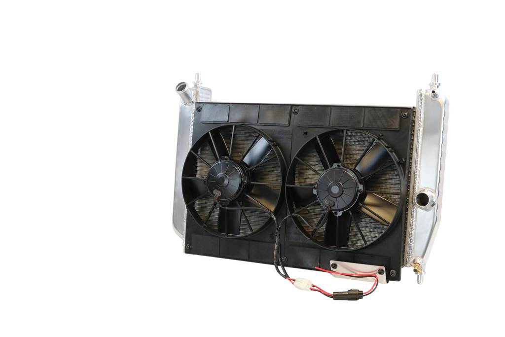 C6 Radiator C6 Corvette Radiator with Dual 11 Brushed Fan Kit – DeWitts™ Direct Fit ...