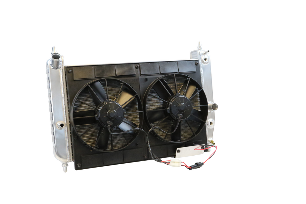 C6 Radiator C6 Corvette Radiator with Dual 11 Brushed Fan Kit – DeWitts™ Direct Fit ...