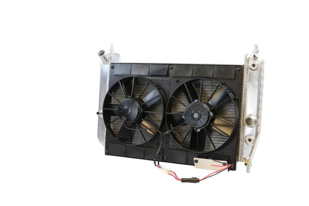C6 Radiator C6 Corvette Radiator with Dual 11 Brushed Fan Kit – DeWitts™ Direct Fit ...