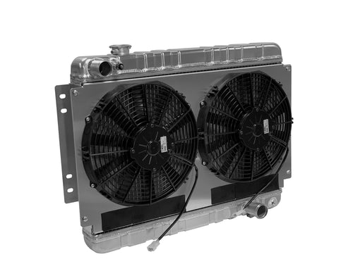 4-Row Aluminum Radiator For 1964-1967 Chevy Chevelle – A/C Duty, Down Flow, Polished – Discount Radiators DR-MC289